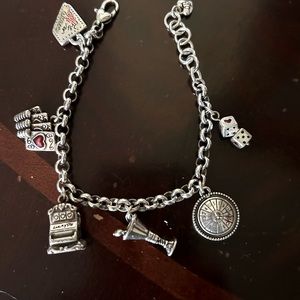 Brighton Nevada State Las Vegas Charm Bracelet with Pouch